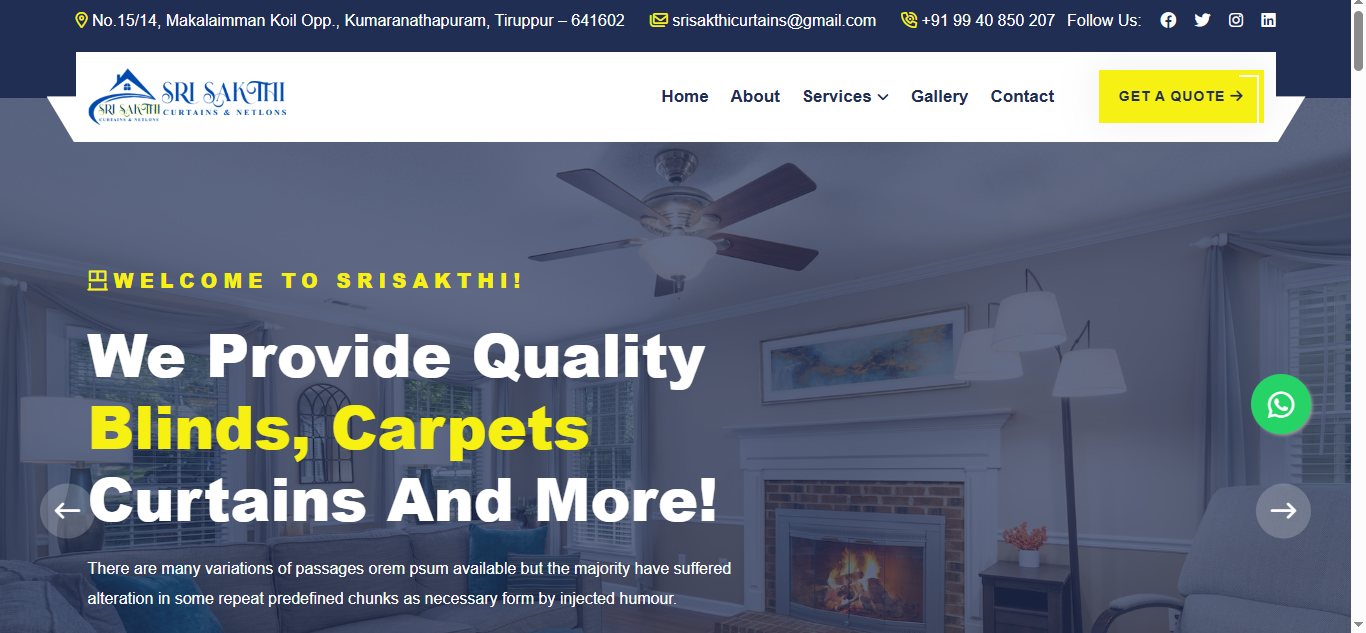  Home Furnishing Interior Design Company Website Development – SkillLamp Soft Tech Portfolio