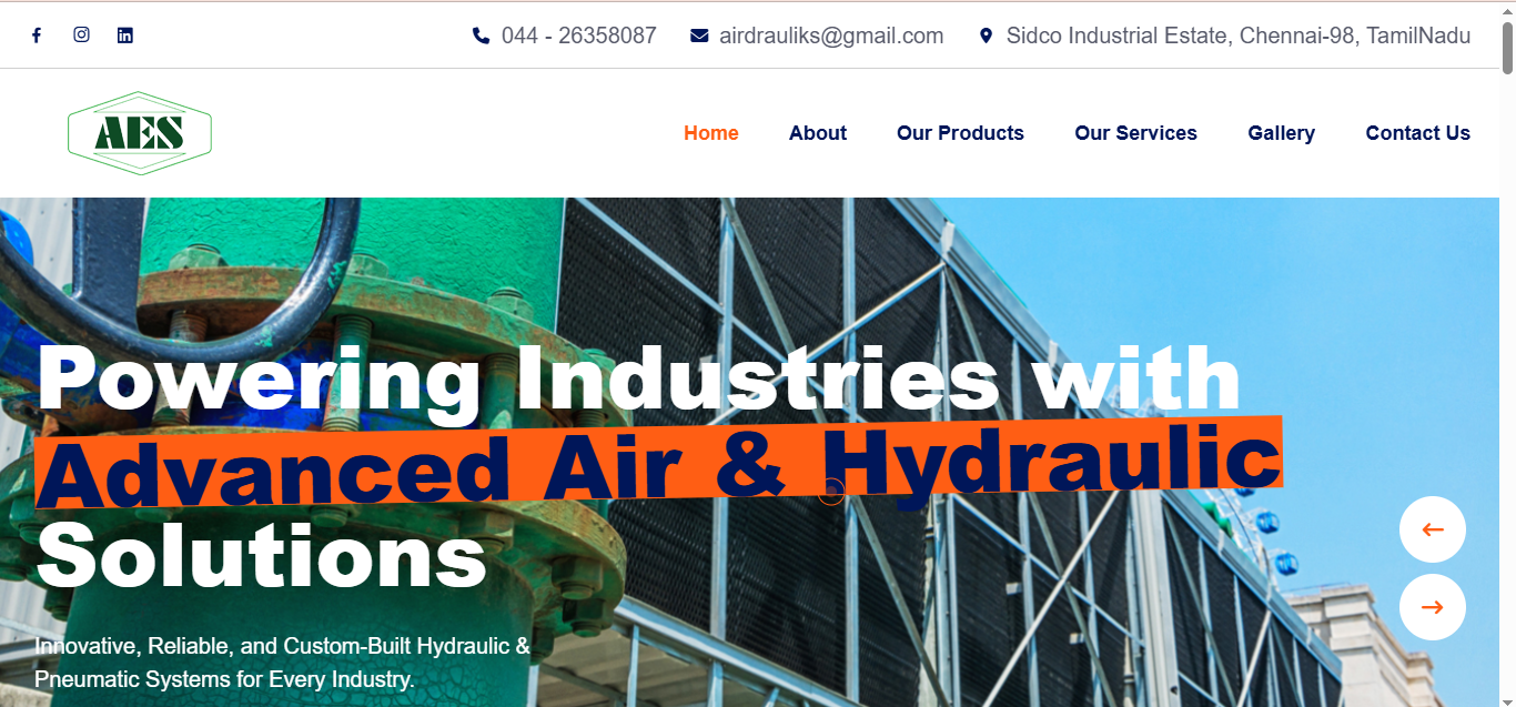 Industrial Equipment and Engineering Website – SkillLamp Soft Tech Portfolio