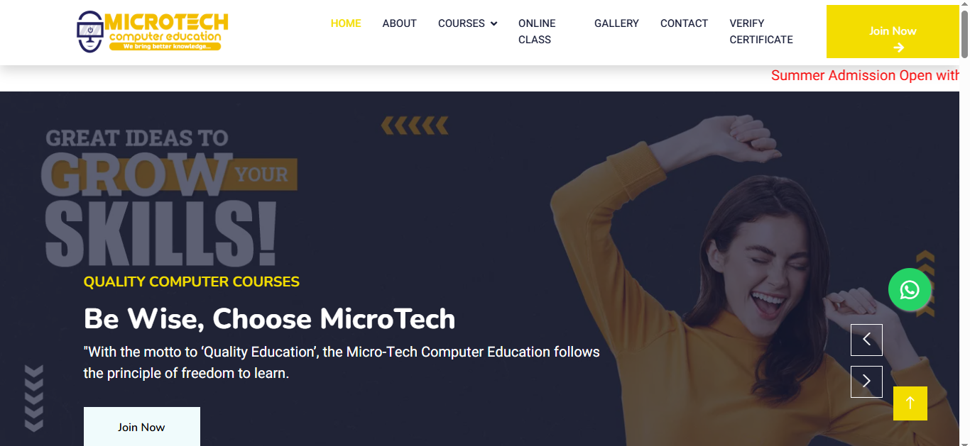 Computer Institute Website Design and Development – SkillLamp Soft Tech Portfolio