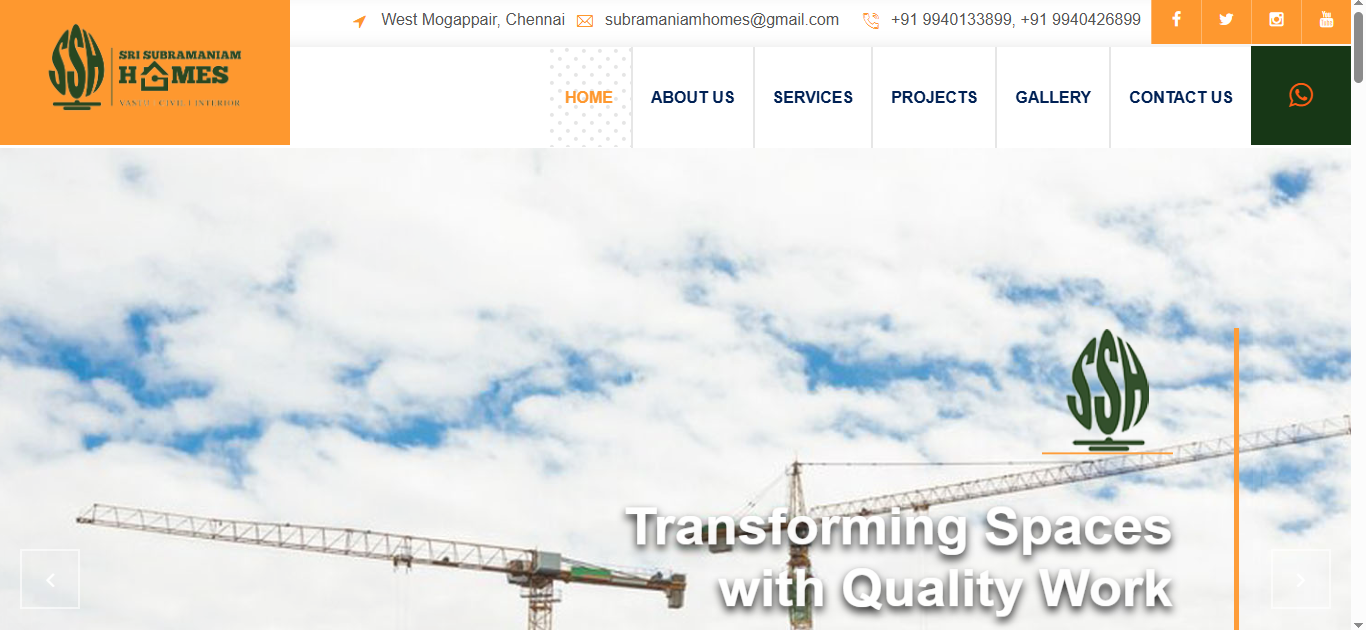 Residential Construction Company Website – SkillLamp Soft Tech Portfolio